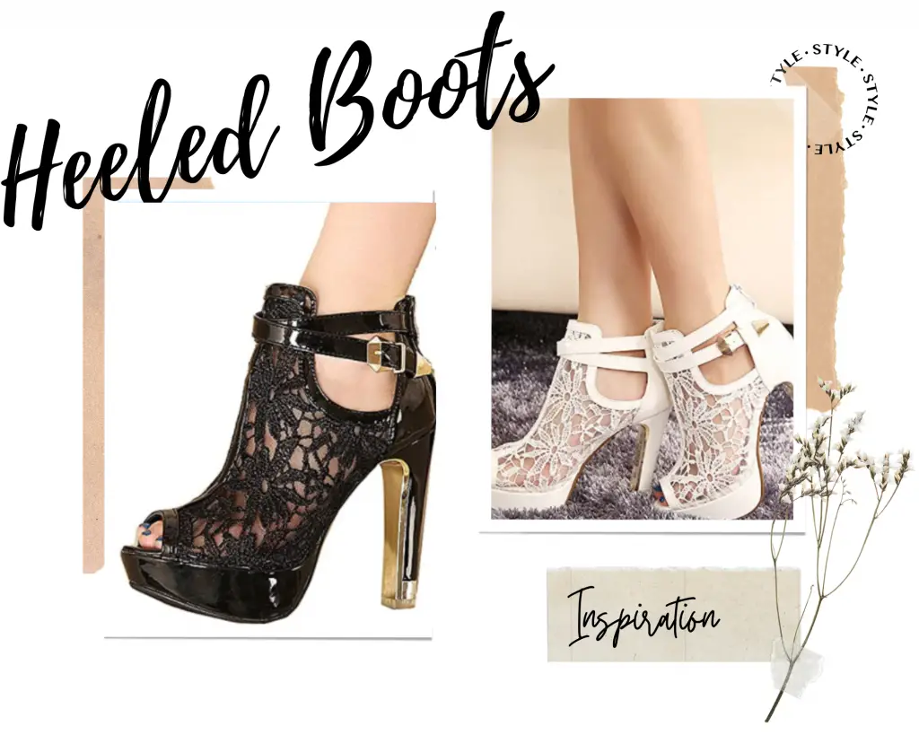 Fashion Style Inspiration Heeled Boots Board