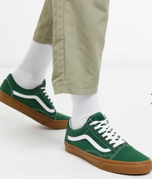 Photo by Asos (Vans Old Skool Trainer with Gum Sole in Green)
