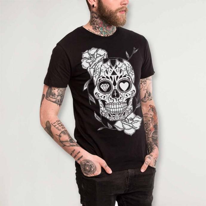 Photo by Viento Clothing (Men T-Shirt Black Mexican Skull)