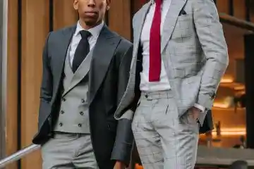 Two men wearing smart preppy fashion