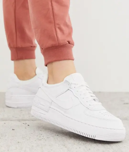 Photo by Asos (Nike Air Force 1 Shadow trainers in triple white)