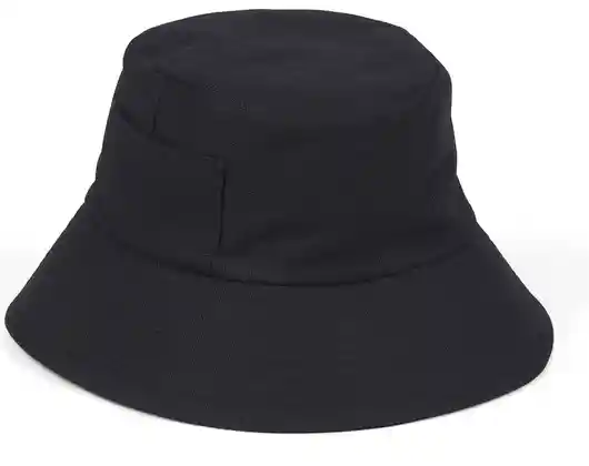 wave bucket hat in black