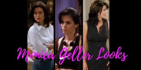 Feature image of Monica Geller from TV show Friends wearing 90s fashion outfits